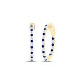 1/2CTW-DIA CN 1/2CTW-SAPP NATURAL GEM HOOP EARRING